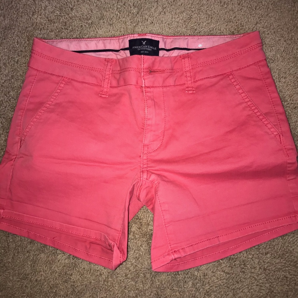 American Eagle Coral/Pink khaki shorts